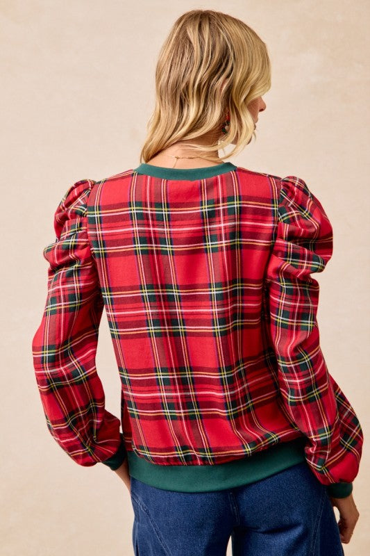 Poppy Plaid Top