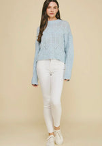 Solid Eyelet Detail Sweater