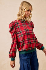 Poppy Plaid Top
