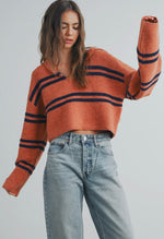 Stripe Crop Collar Sweater