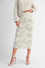 Sequin Floral Midi Skirt