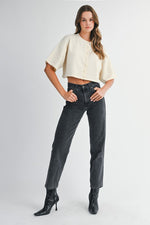 Elbow Sleeve Crop Cardigan