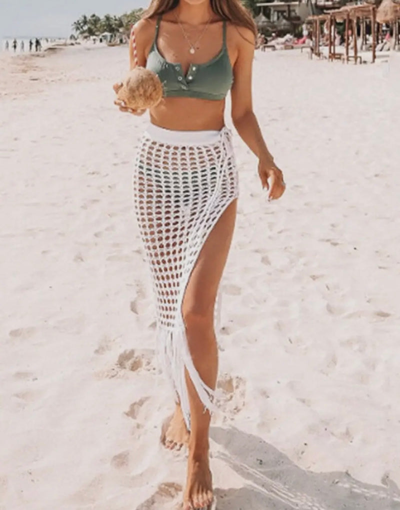 Tassel Side Split Swim Cover Up