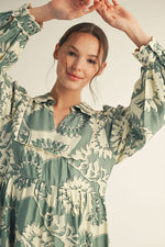 Ric Rac Accent Floral Dress