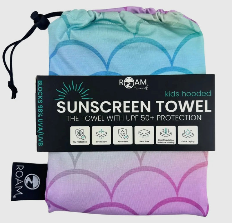 Kids Hooded UPF 50+ Sunscreen Towel