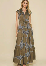 Print Tiered Maxi Dress