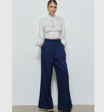 Satin Blouse with Open Back Tie