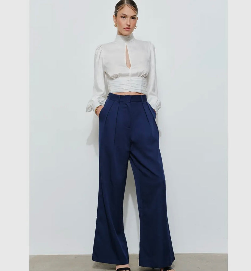 Satin Blouse with Open Back Tie