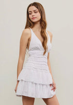 Gathered Waist Tiered Dress