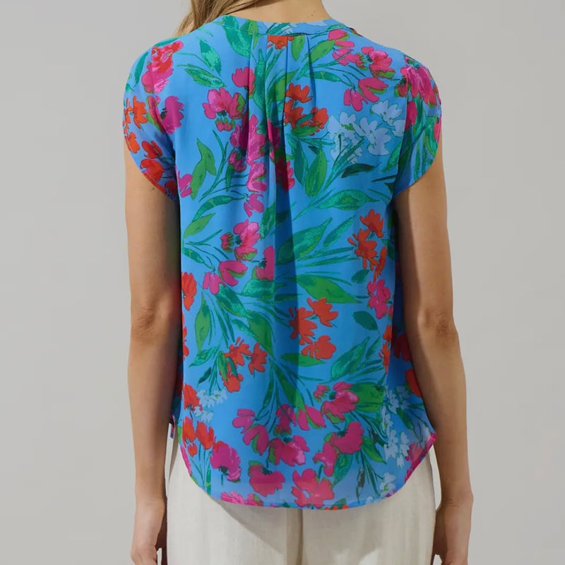 Finy Floral Souris Pleated Blouse