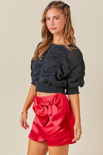Shirring Detail Knit Sweater