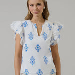 Yila Floral Ema Ruffle Top