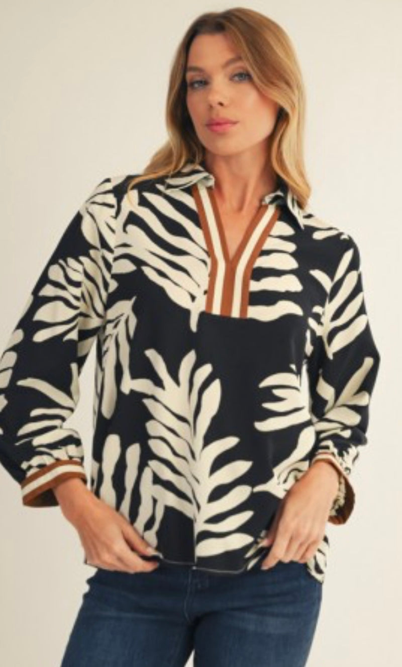 Leaf Print Top