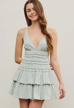 Gathered Waist Tiered Dress