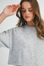 Elbow Sleeve Crop Cardigan