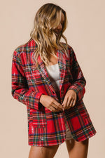 Plaid Sequin Patch Jacket