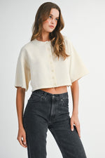 Elbow Sleeve Crop Cardigan