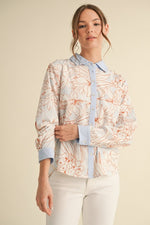 Flower Print Button-up Top