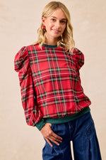 Poppy Plaid Top