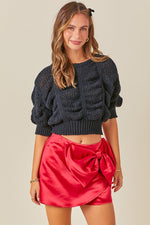 Shirring Detail Knit Sweater