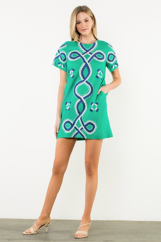 Embroidered Mini Dress