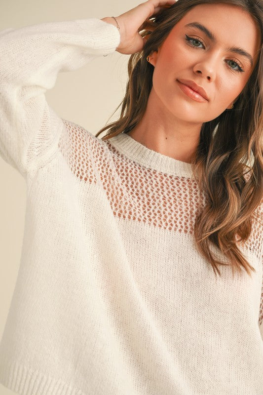 Sheer Top Detail Sweater