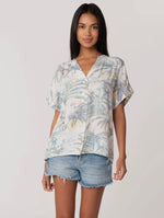 Tropical V Neck Top