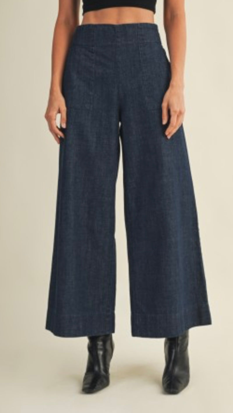Back Banding Denim Pants
