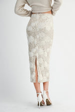 Sequin Floral Midi Skirt