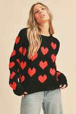 Heart Pattern Sweater