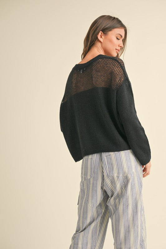 Sheer Top Detail Sweater