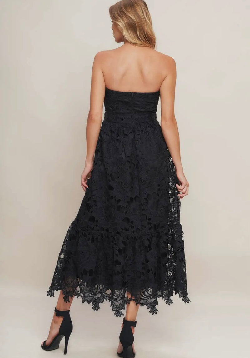 Woven Lace Midi Dress