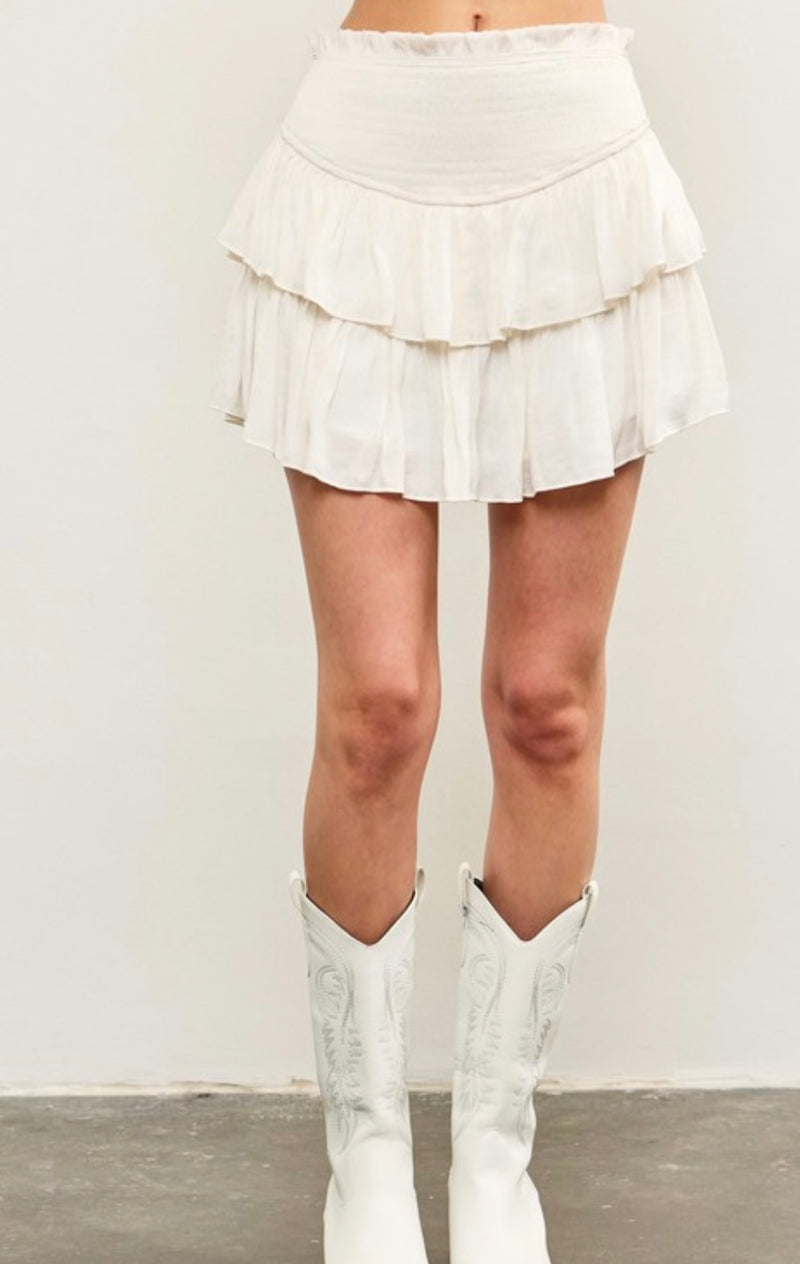 Ruffle Mini Skirt with Shorts