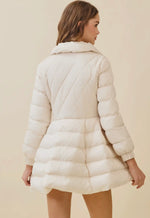 Quilted Bodice Puffer Coat