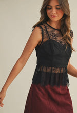 Lace with Corset Sleeveless Top