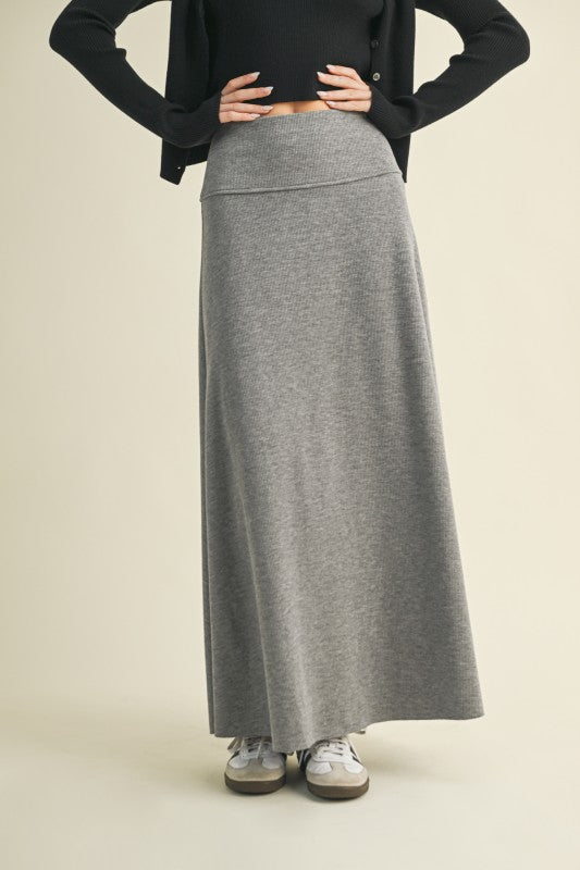 Brushed Rib Maxi Skirt