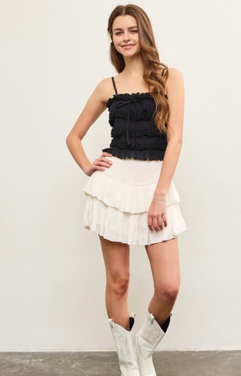 Ruffle Mini Skirt with Shorts