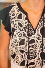 Paisley Ruffle Sleeve Top