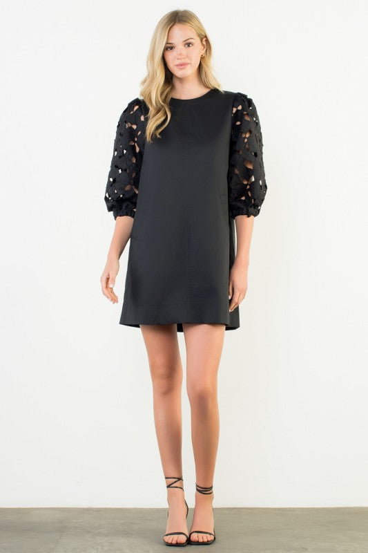 Eyelet Short Sleeve Dress