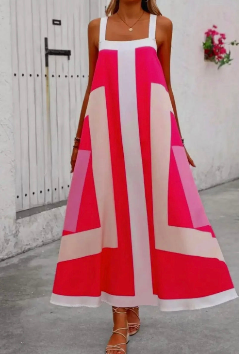 Colorblocked Swing Dress