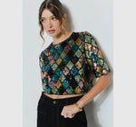 Sequin Diamond Pattern Top