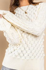 Two Tone Textured Sweater Top