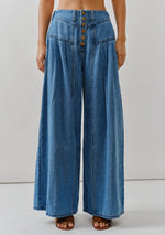 Front Button Down Flare Jeans