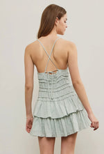 Gathered Waist Tiered Dress