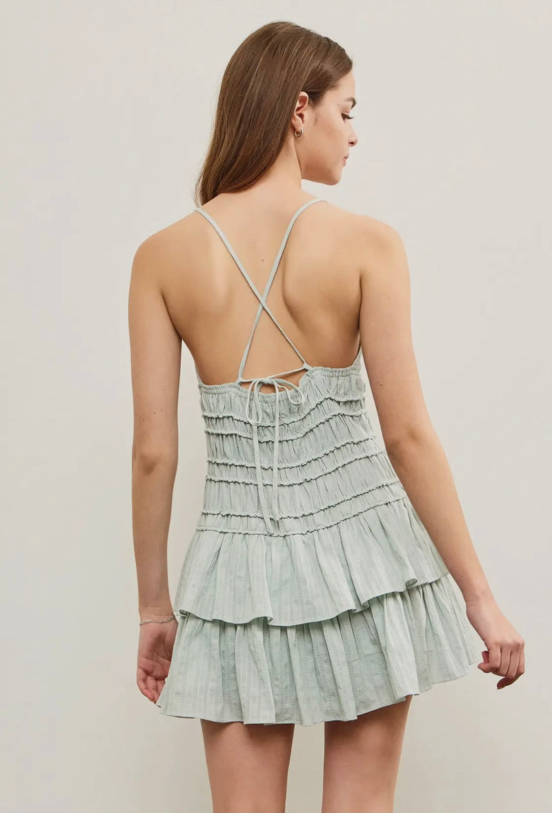 Gathered Waist Tiered Dress