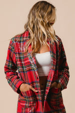 Plaid Sequin Patch Jacket