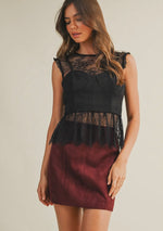 Lace with Corset Sleeveless Top