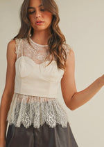 Lace with Corset Sleeveless Top
