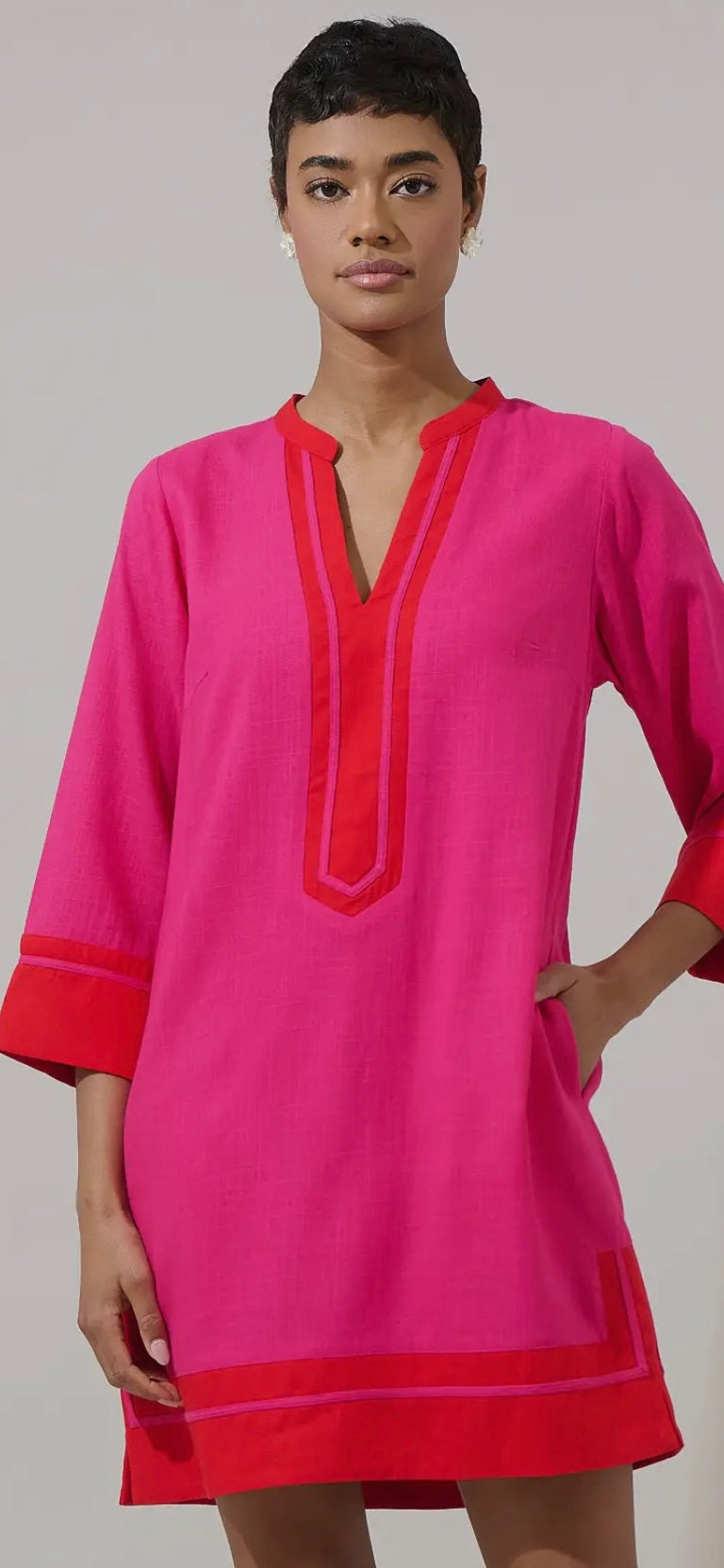 Allie Shift Linen Mini Dress