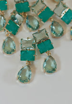 Amalfi Turquoise Ombre Gem Drop Statement Earrings